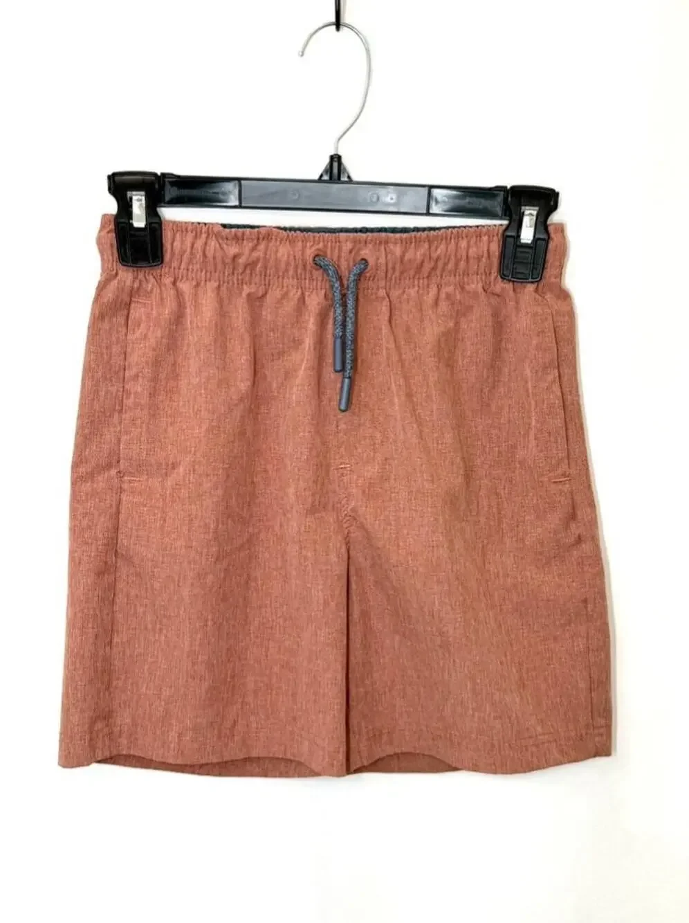 C&C California Boys Shorts Size M 7/8 Orange Heather Elastic Waist Drawstring